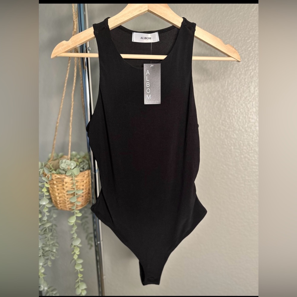 Black and Leopard Print Women's Bodysuit